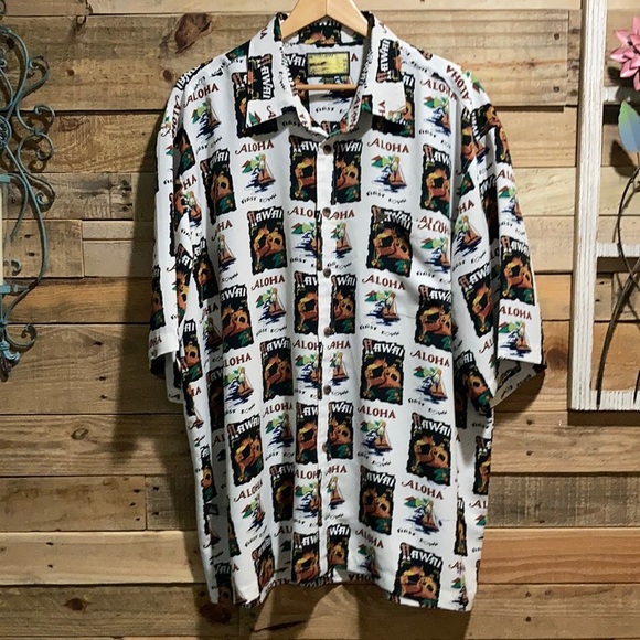 Vintage Other - Vintage First Down Button Up Hawaii Aloha Shirt
